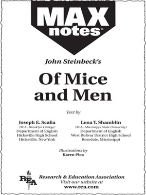 cover image of Of Mice and Men (MAXNotes Literature Guides)